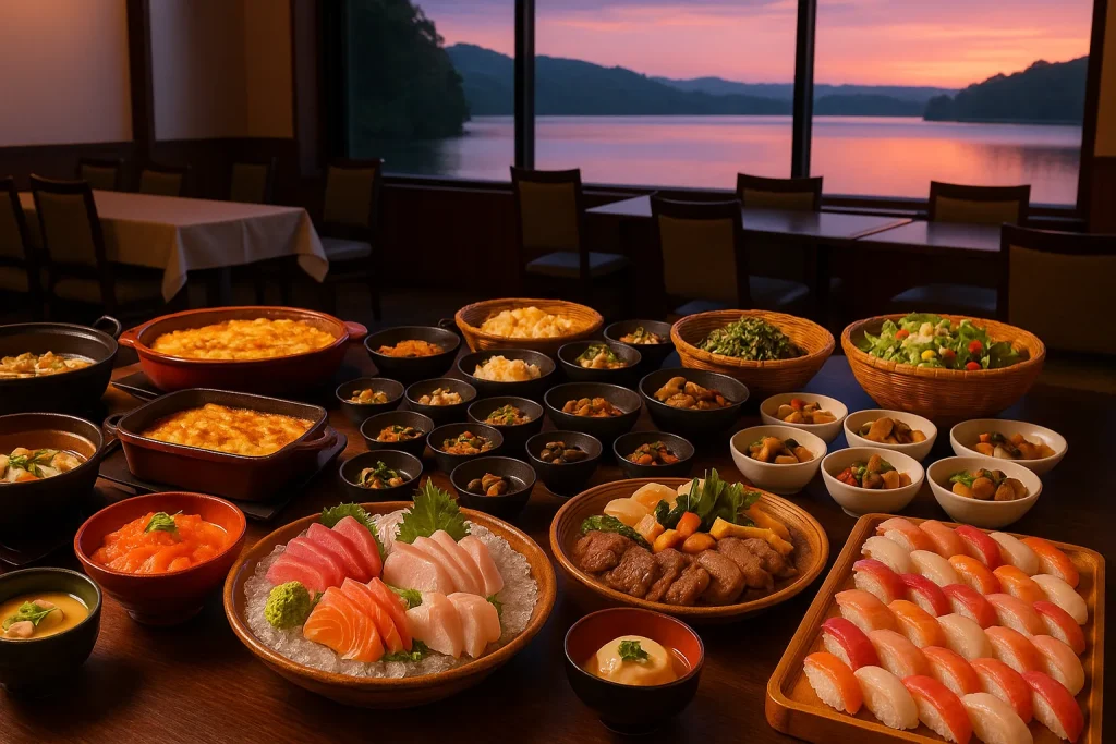 夕食のバイキングが豪華な画像